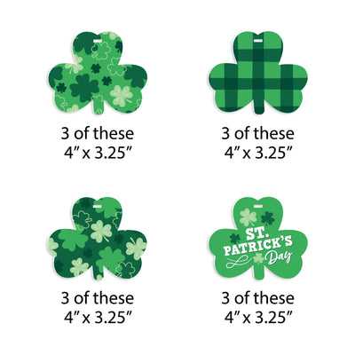 Shamrock St. Patrick's Day - Saint Paddy's Day Decorations - Tree Ornaments - Set of 12